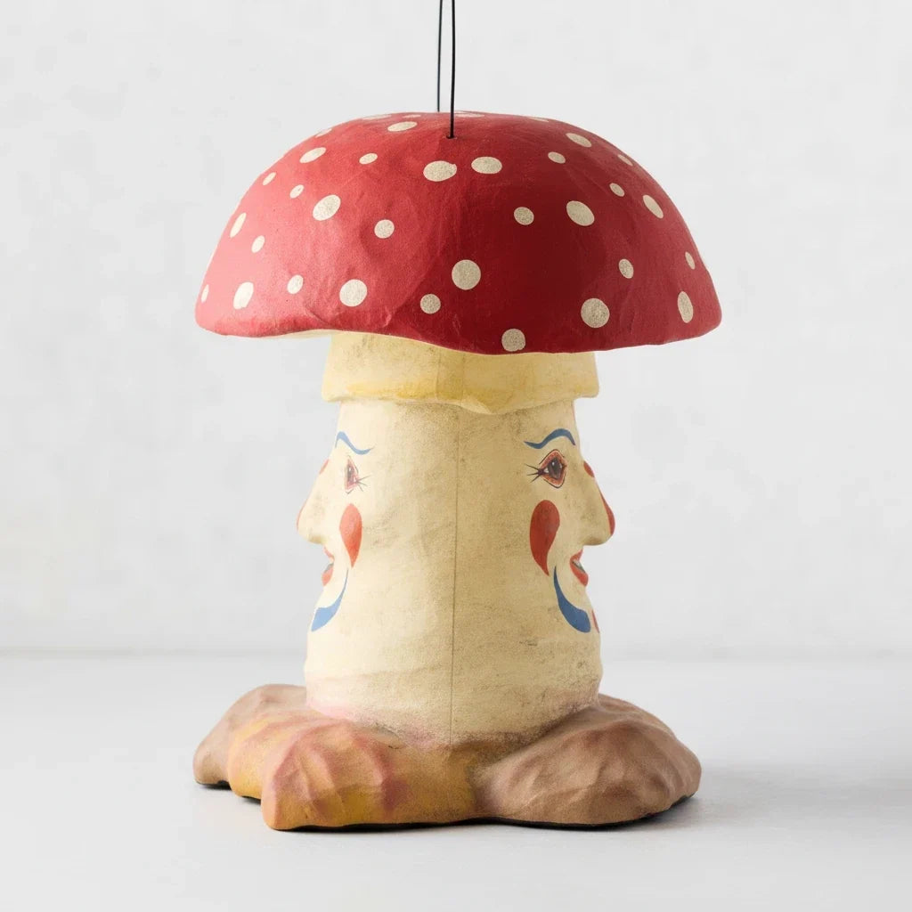Mushroom Papier-Mache Halloween Candy Bucket