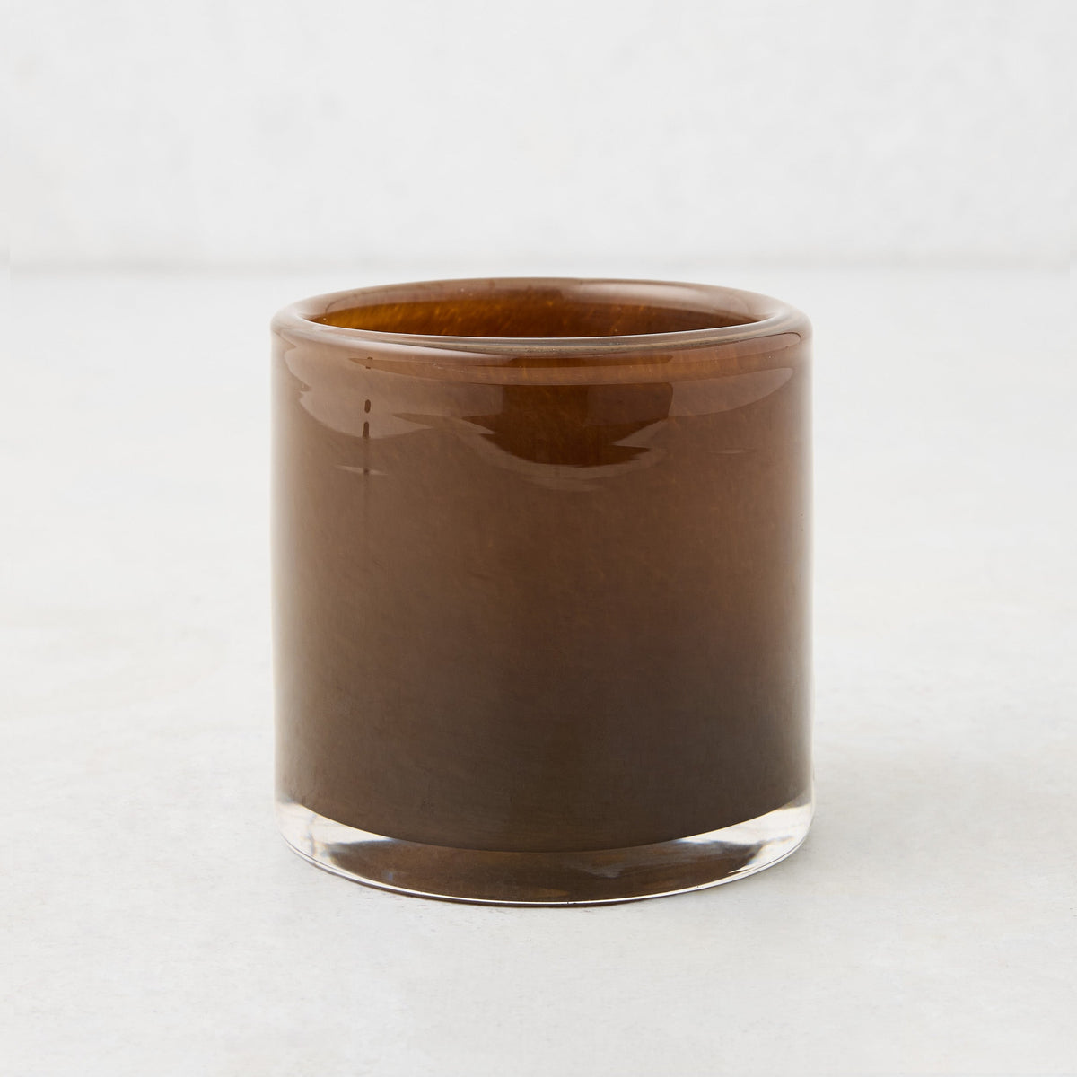 Photophore en verre brun chocolat