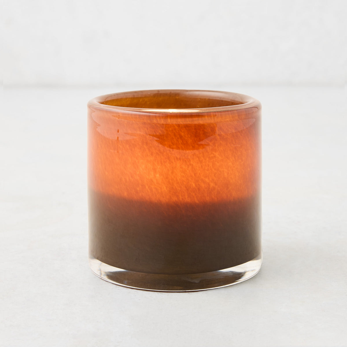 Photophore en verre brun chocolat