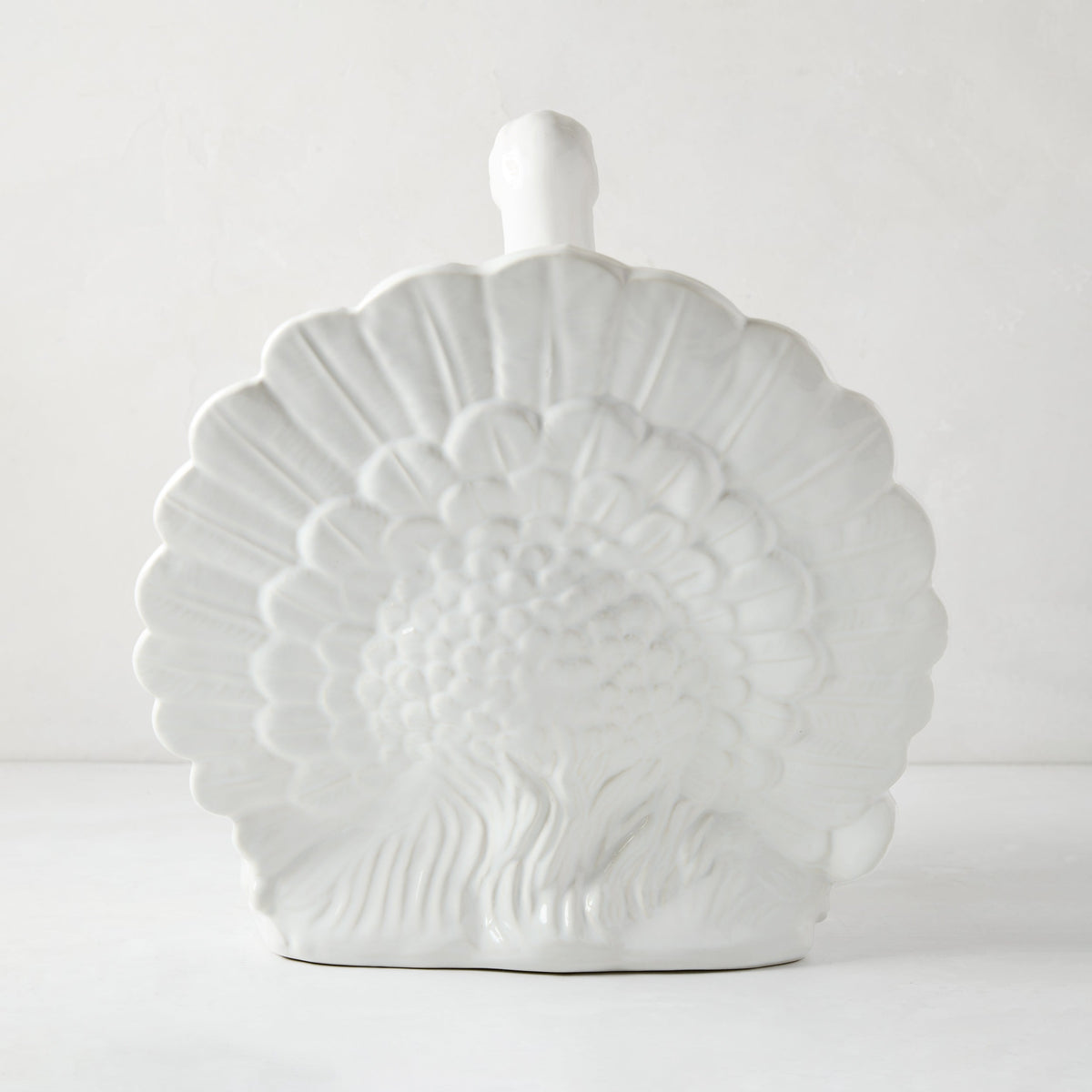 Décoration de dinde en céramique blanc mat