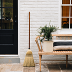 Broom with Oak Handle and Straw Bristles