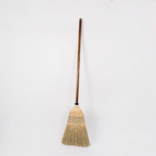 Broom with Oak Handle and Straw Bristles