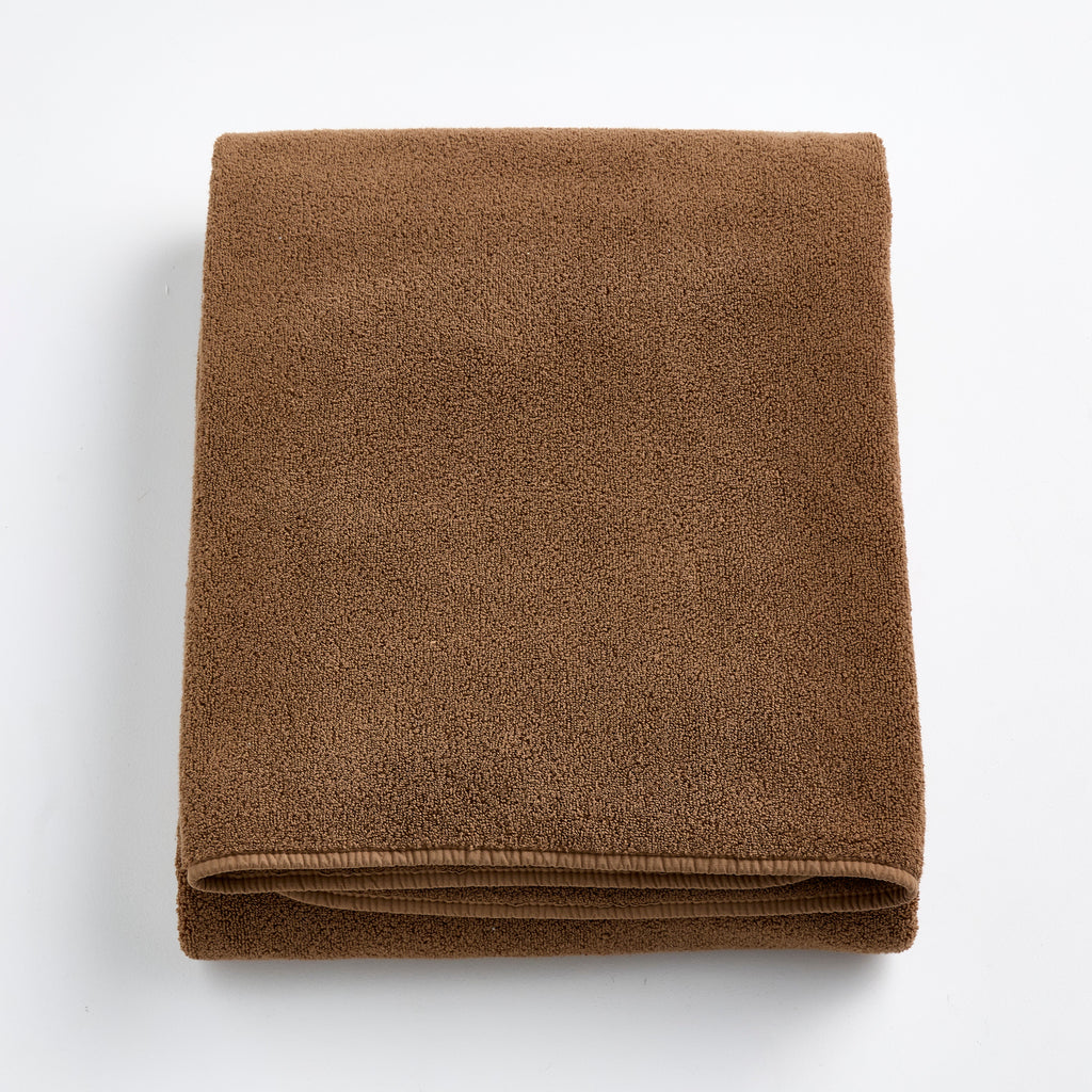 Drap de bain en coton marron café