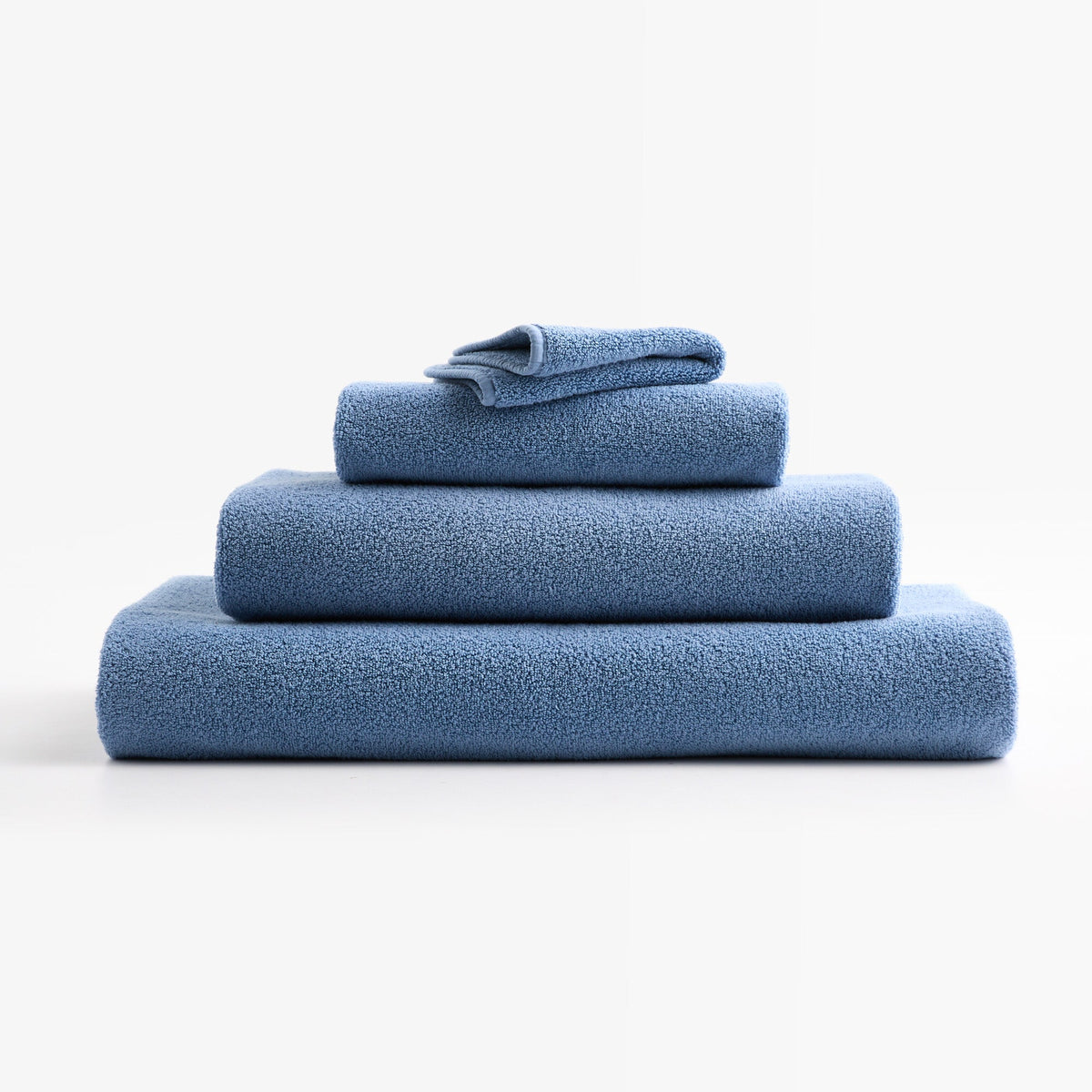 Serviette d'invité en coton bleu jean