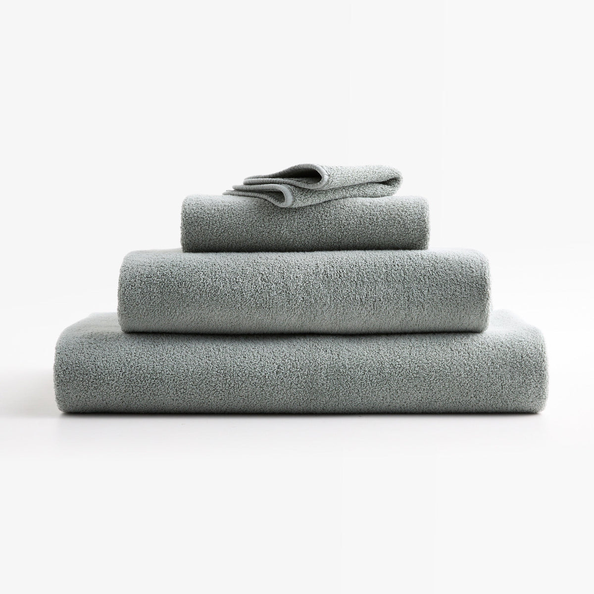 Drap de bain en coton bleu brume