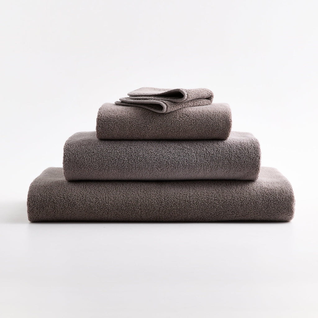 Gant de toilette en coton gris pierre