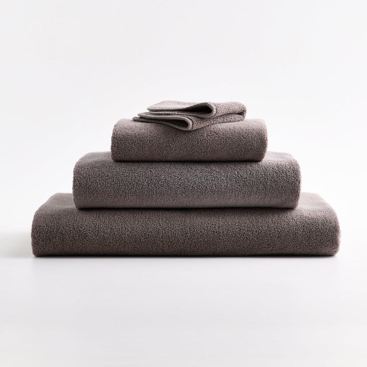 Gant de toilette en coton gris pierre