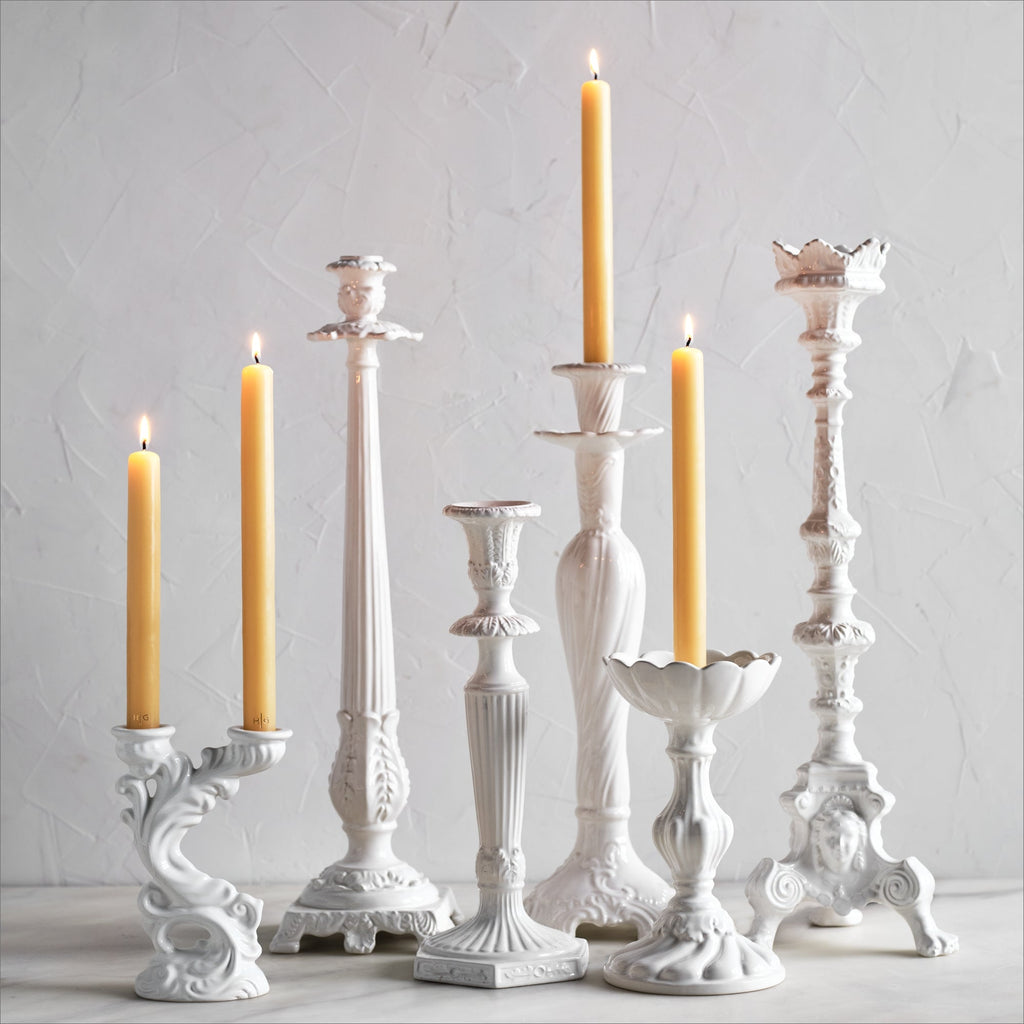 White Ceramic Candle Holder