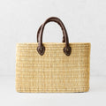 Medium Woven Tote Bag with Leather Handles