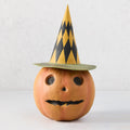 Cubo de dulces de Halloween de calabaza de papel maché