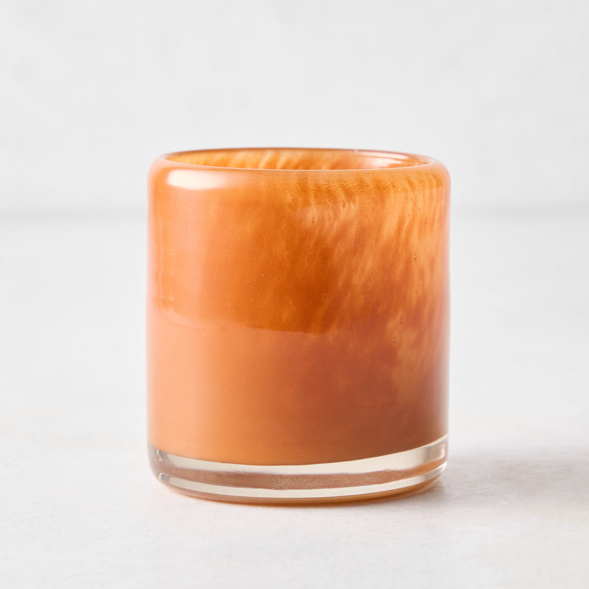 Rostroter Votivkerzenhalter aus Glas
