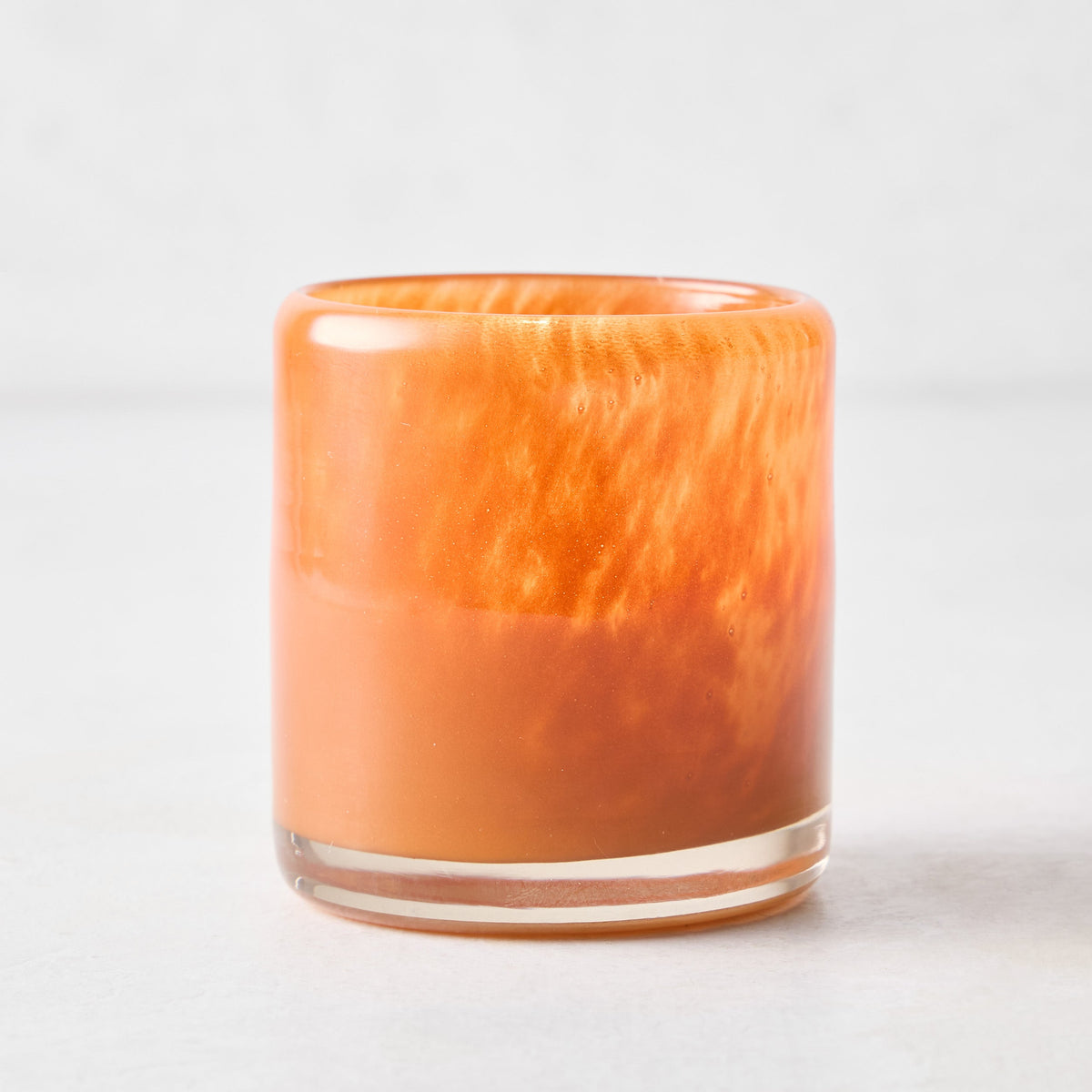 Rostroter Votivkerzenhalter aus Glas