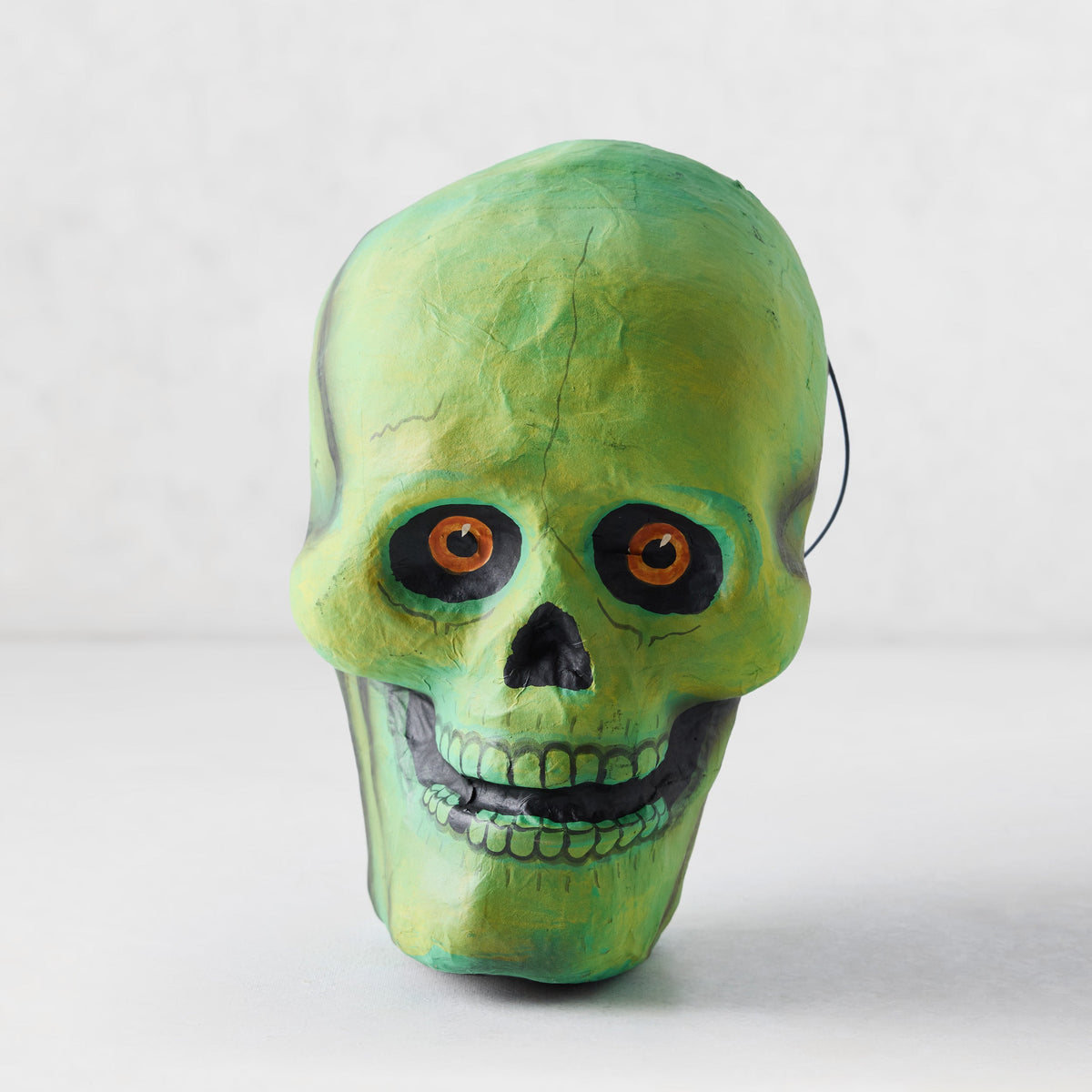 Skull Papier-Mache Halloween Bucket