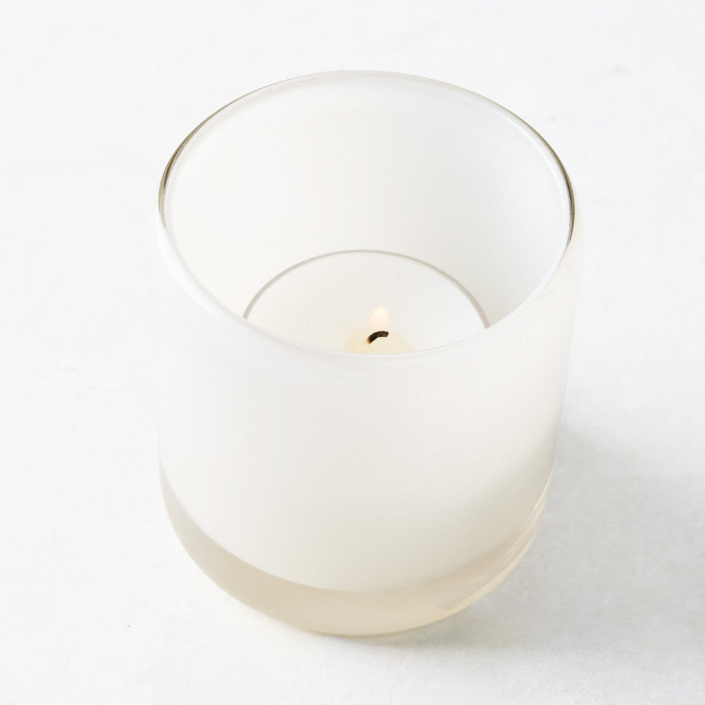 White Glass Votive Candle Holder